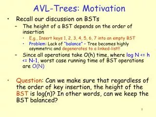 AVL-Trees: Motivation