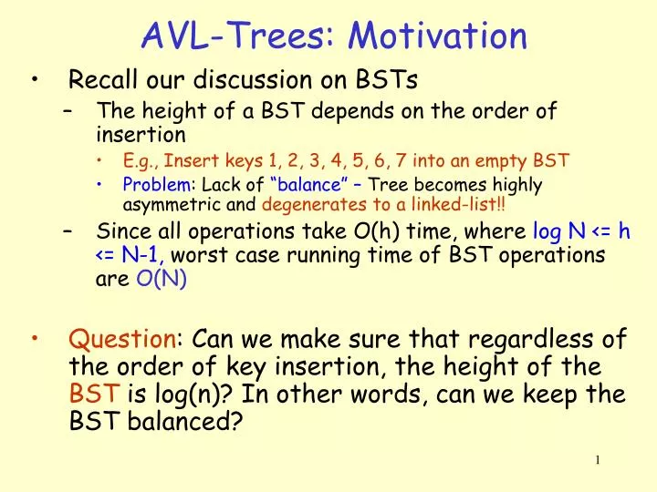 avl trees motivation