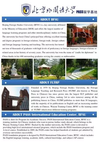 Beijing Foreign Studies University (BFSU) is a key university affiliated