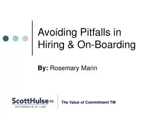 Avoiding Pitfalls in Hiring &amp; On-Boarding