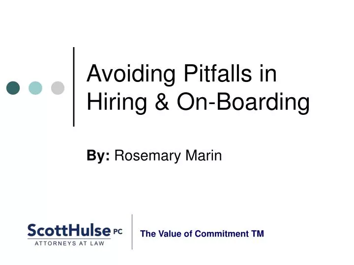 avoiding pitfalls in hiring on boarding