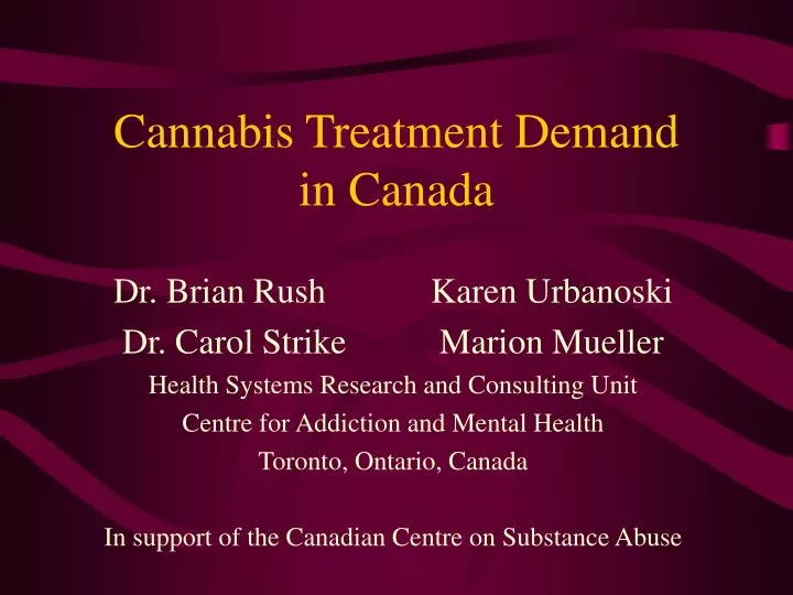 cannabis treatment demand in canada