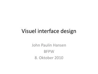 visuel interface design