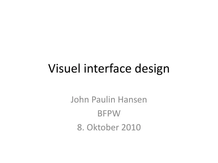 visuel interface design