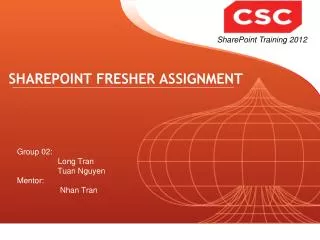 SHAREPOINT FRESHER ASSIGNMENT