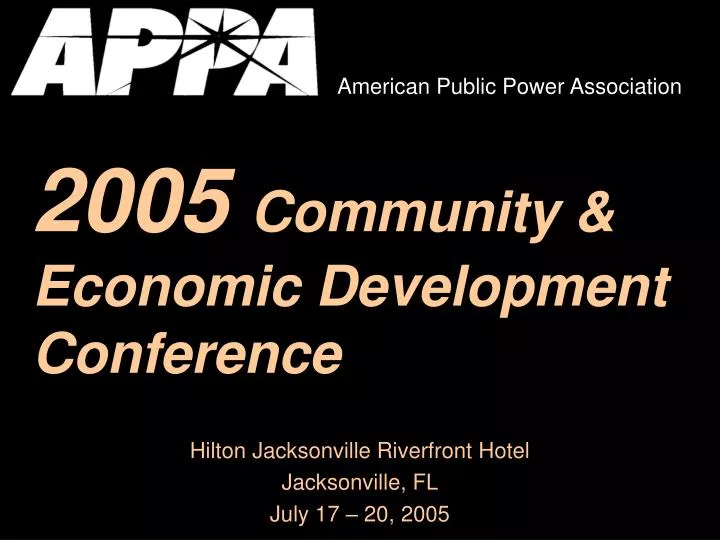 2005 community economic development conference