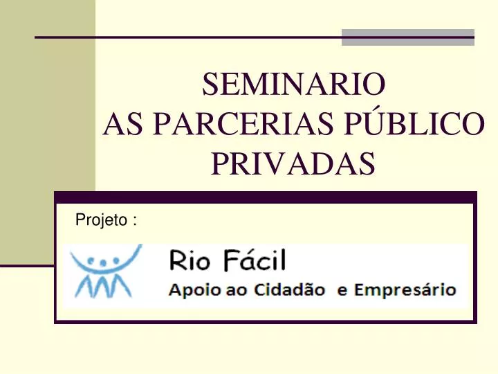seminario as parcerias p blico privadas