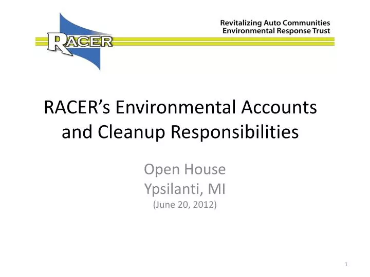 racer s environmental accounts and cleanup responsibilities