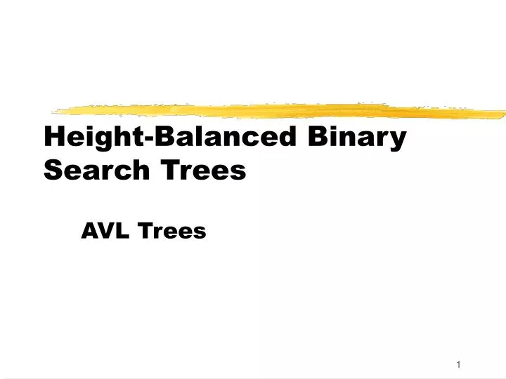 height balanced binary search trees