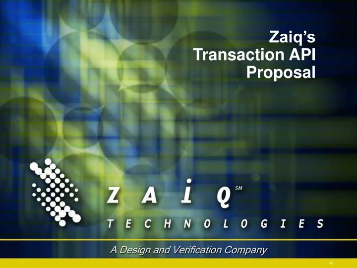 zaiq s transaction api proposal