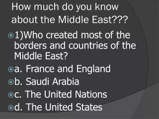 How much do you know about the Middle East???