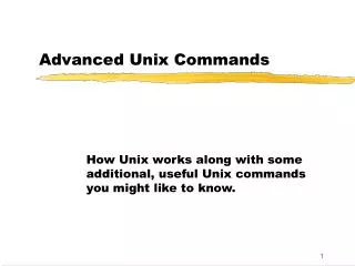 Advanced Unix Commands