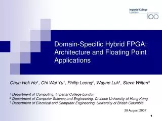 Domain-Specific Hybrid FPGA: Architecture and Floating Point Applications