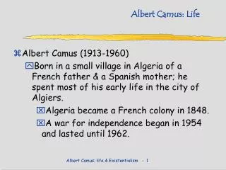 Albert Camus: Life