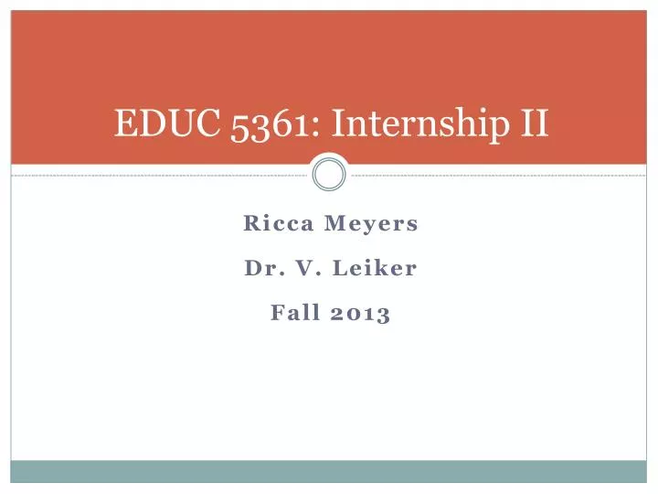 educ 5361 internship ii