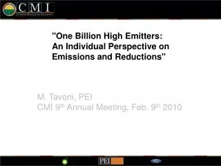 &quot;One Billion High Emitters: An Individual Perspective on Emissions and Reductions&quot;