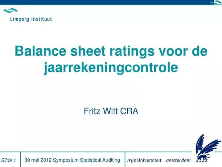 balance sheet ratings voor de jaarrekeningcontrole