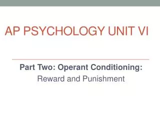 AP Psychology Unit VI