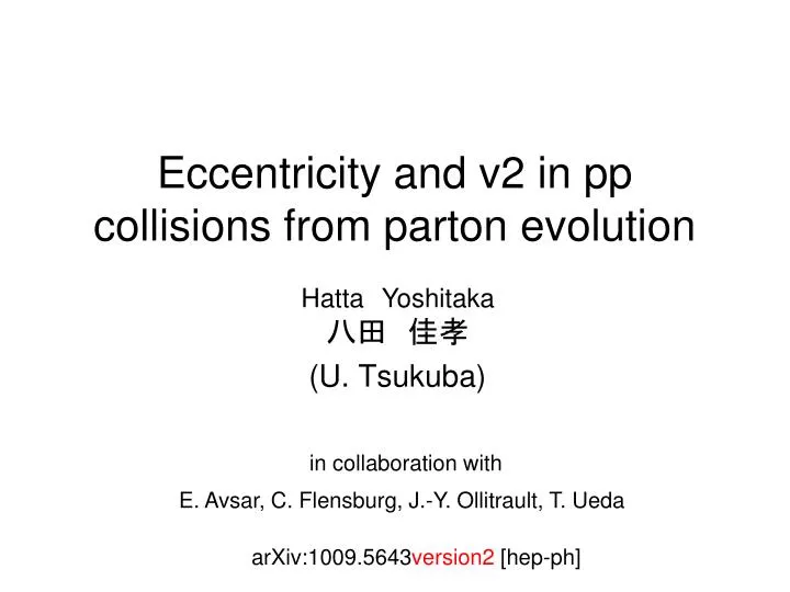 eccentricity and v2 in pp collisions from parton evolution