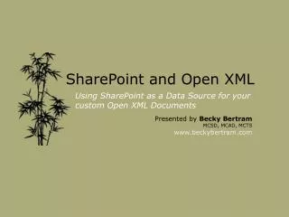 SharePoint and Open XML