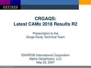 CRGAQS: Latest CAMx 2018 Results R2
