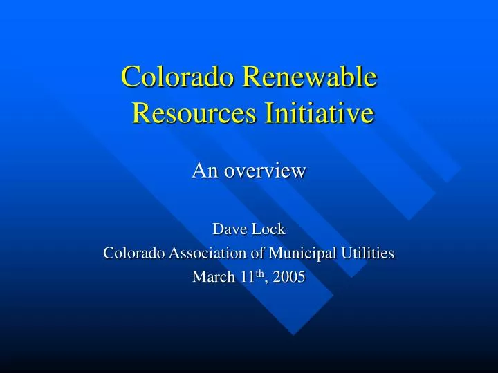 colorado renewable resources initiative