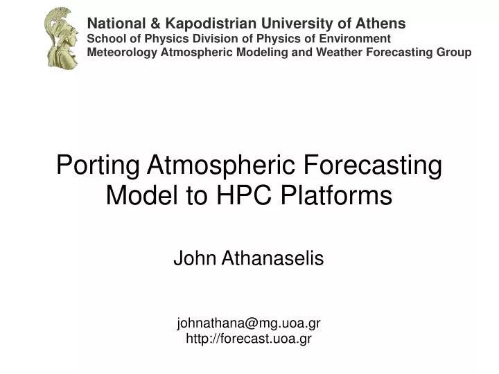 john athanaselis johnathana@mg uoa gr http forecast uoa gr