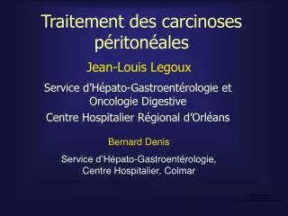 traitement des carcinoses p riton ales