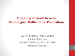 Educating Students to Serve Multilingual-Multicultural Populations