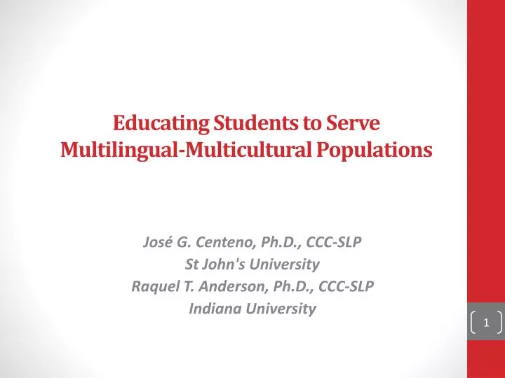 educating students to serve multilingual multicultural populations