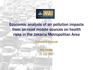 A research proposal Mia Amalia 23 July 2007