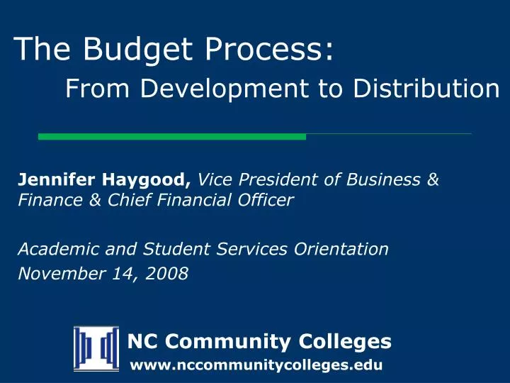 the budget process from development to distribution
