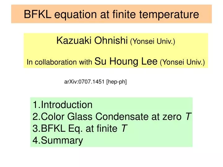 bfkl equation at finite temperature