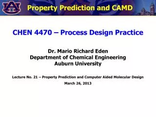 Property Prediction and CAMD