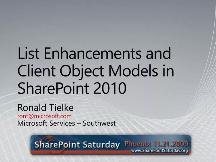 list enhancements and client object models in sharepoint 2010