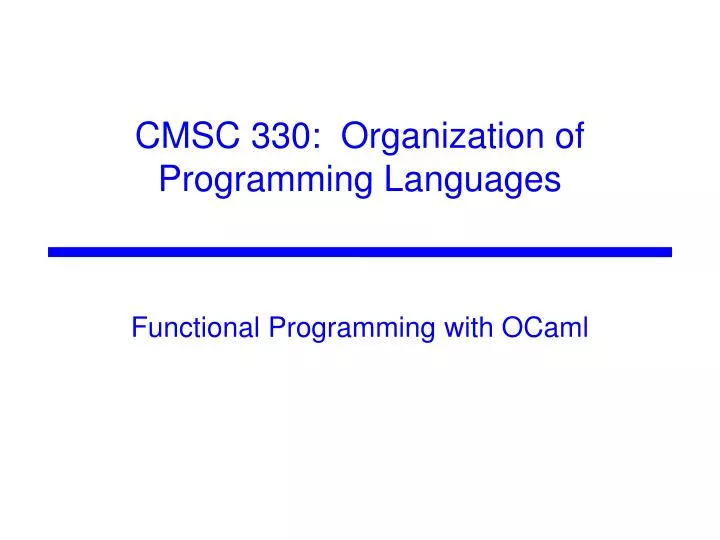 functional programming with ocaml