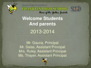 Welcome Students And parents
