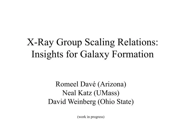 x ray group scaling relations insights for galaxy formation