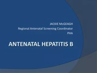ANTENATAL HEPATITIS B