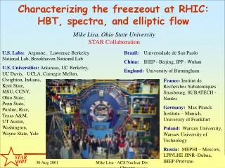 Characterizing the freezeout at RHIC: HBT, spectra, and elliptic flow