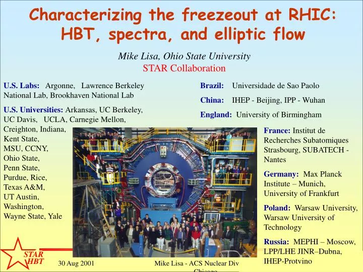 characterizing the freezeout at rhic hbt spectra and elliptic flow