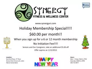 synergyvi Holiday Membership Special!!!! $60.00 per month!!
