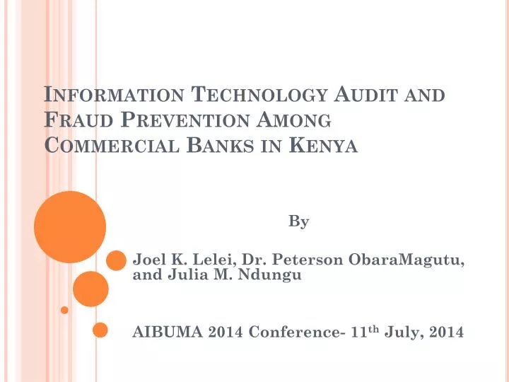information technology audit and fraud prevention among commercial banks in kenya