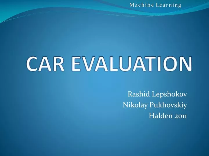 car evaluation