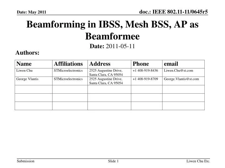 beamforming in ibss mesh bss ap as beamformee