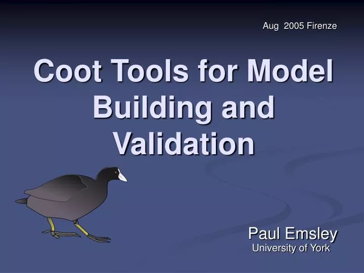coot tools for model building and validation