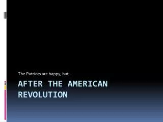 After the American Revolution