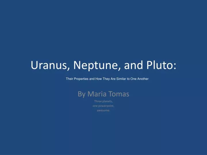uranus neptune and pluto