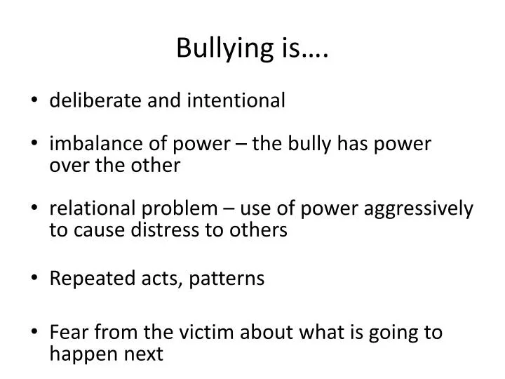 bullying is