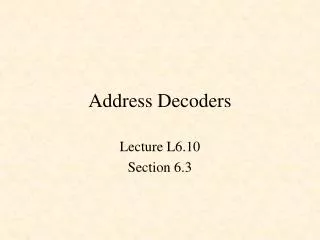 Address Decoders